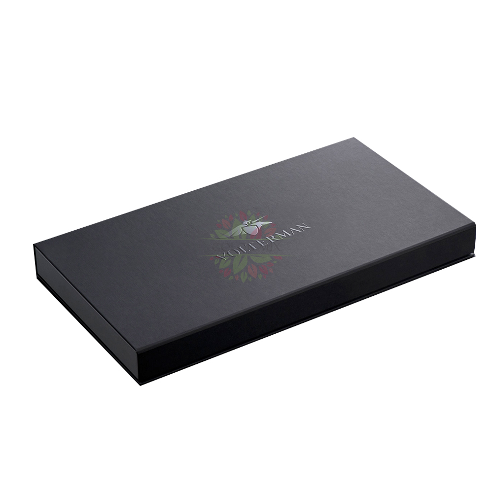 Пользовательский логотип Premium Black Men Wallet и поясная подарочная упаковка 